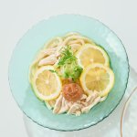 レモン梅と鶏ささみの冷製うどん